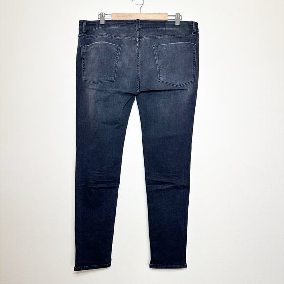 One Teaspoon Freebirds Low Waist Stretch Skinny Denim Jeans Black Plus Size 16 - Picture 3 of 9